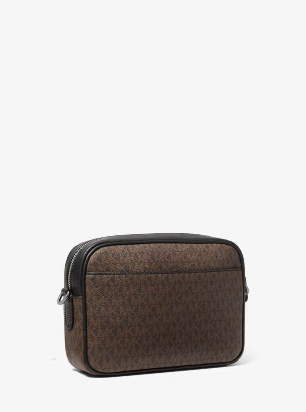 Panske Crossbody Kabelka Michael Kors Hudson Logo Čierne Hnede - Tasky Michael Kors Sleva | KCSAX-2765